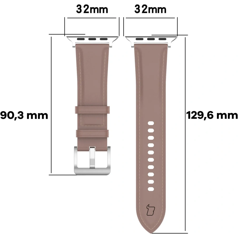 Hurtownia GSM - Skórzany pasek Bizon Strap Watch Casual do Apple Watch 38/40/41mm/S10 42mm różowy - BIZ6638 - {ean13} - Hurt