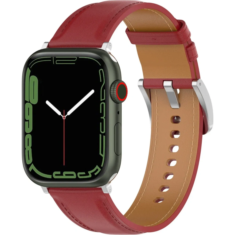 Hurtownia GSM - Kožený pásek Bizon Strap Watch Casual do Apple Watch 38/40/41mm/S10 42mm červený - BIZ6639 - {ean13} - Hurt