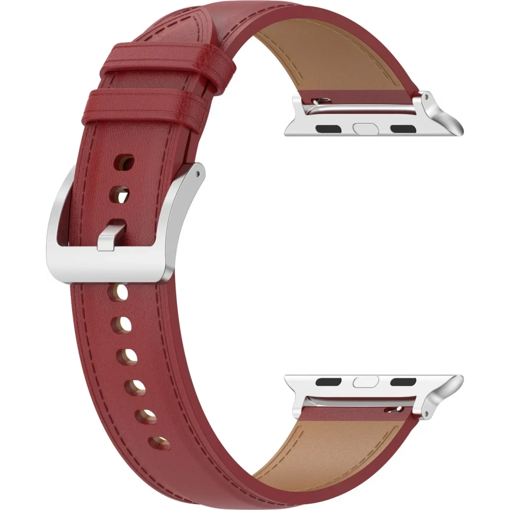 Hurtownia GSM - Kožený pásek Bizon Strap Watch Casual do Apple Watch 38/40/41mm/S10 42mm červený - BIZ6639 - {ean13} - Hurt