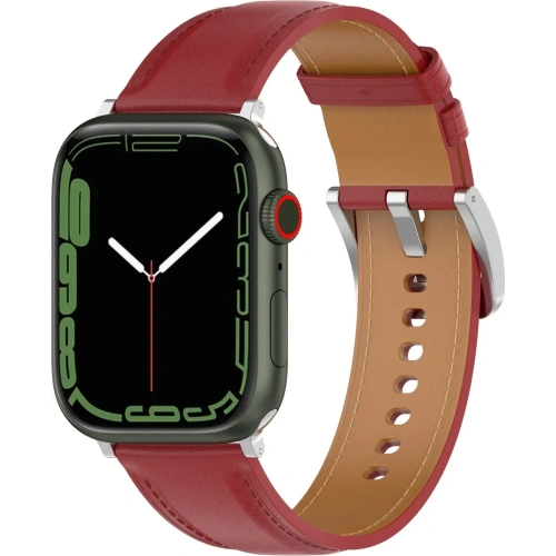 Skórzany pasek Bizon Strap Watch Casual do Apple Watch 44/45/46/49mm czerwony