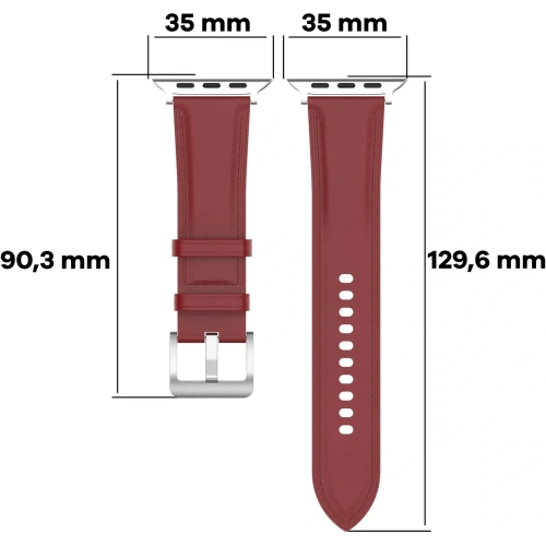 Skórzany pasek Bizon Strap Watch Casual do Apple Watch 44/45/46/49mm czerwony