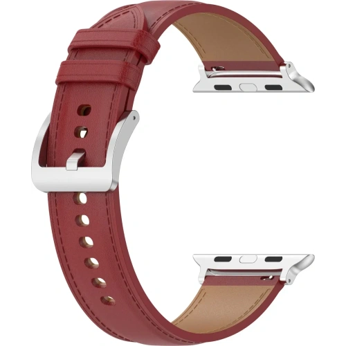 Skórzany pasek Bizon Strap Watch Casual do Apple Watch 44/45/46/49mm czerwony