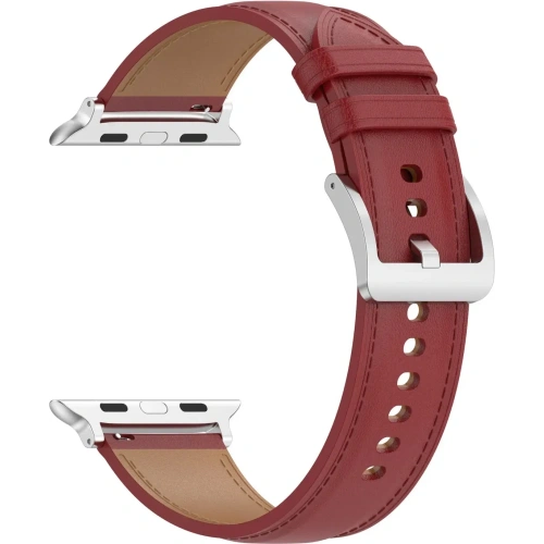 Skórzany pasek Bizon Strap Watch Casual do Apple Watch 44/45/46/49mm czerwony