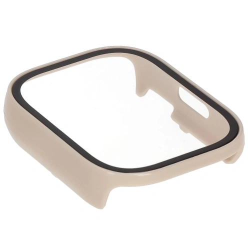 Etui ze szkłem do zegarka Bizon Case+Glass Watch do Xiaomi Redmi Watch 5 Lite beżowe