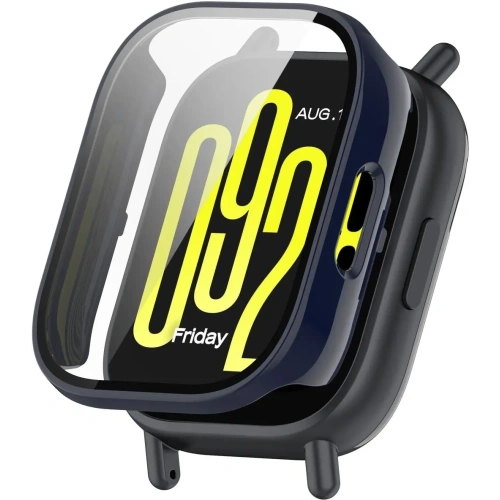 Etui ze szkłem do zegarka Bizon Case+Glass Watch do Xiaomi Redmi Watch 5 Lite niebieskie