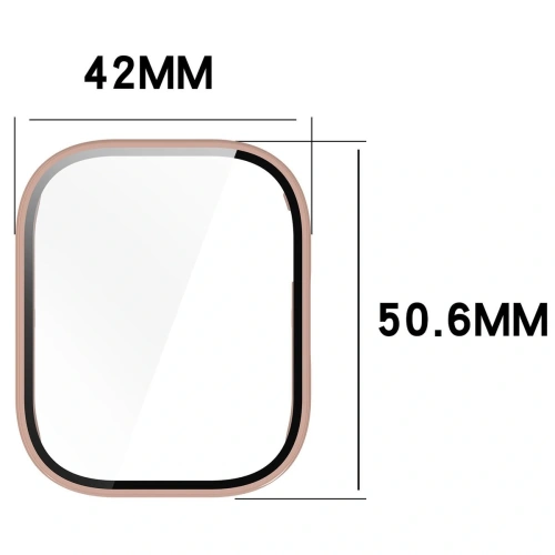 Etui ze szkłem do zegarka Bizon Case+Glass Watch do Xiaomi Redmi Watch 5 Lite różowe