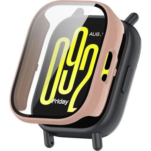 Etui ze szkłem do zegarka Bizon Case+Glass Watch do Xiaomi Redmi Watch 5 Lite różowe