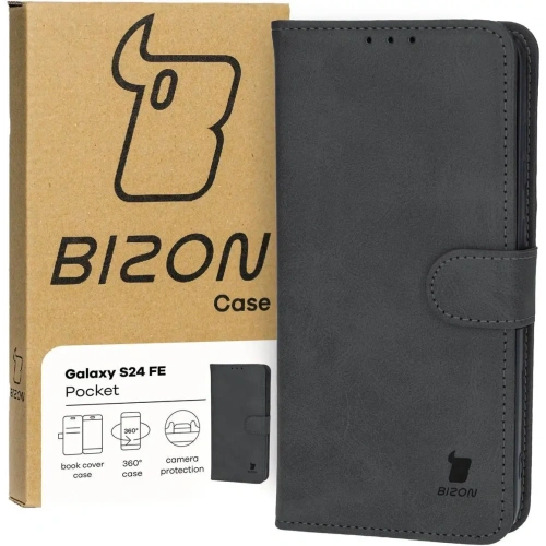 Etui z klapką Bizon Case Pocket do Samsung Galaxy S24 FE czarne