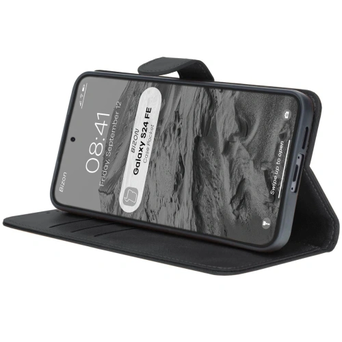 Etui z klapką Bizon Case Pocket do Samsung Galaxy S24 FE czarne