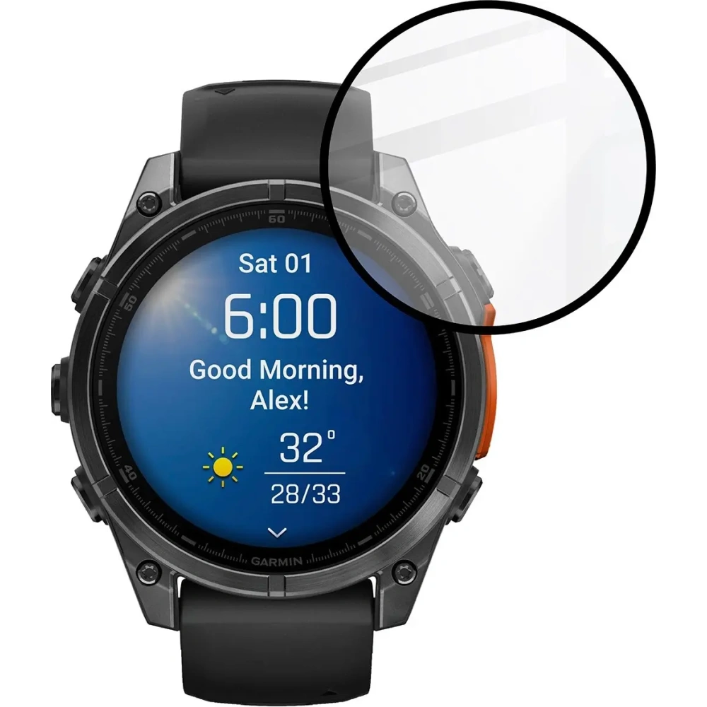 Hurtownia GSM - Szkło hybrydowe Bizon Glass Watch Edge Hybrid do Garmin Fenix 8 AMOLED 47 mm czarne - BIZ6666 - {ean13} - Hurt