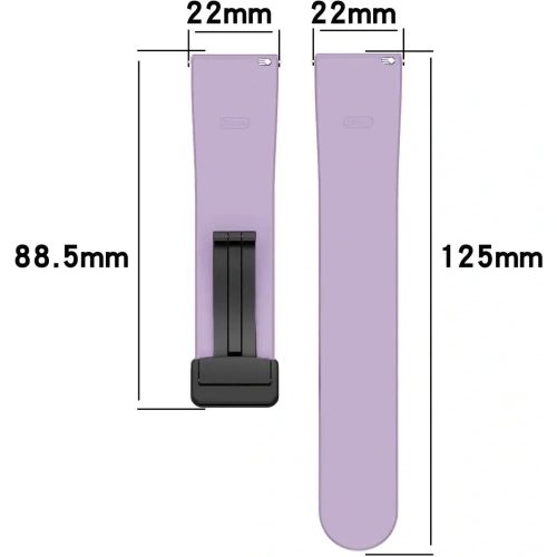 Silikonowy pasek Bizon Strap Watch Silicone 22 mm do smartwatcha lawendowy