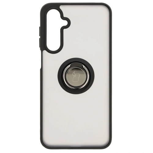Etui z uchwytem na palec Bizon Case Hybrid Ring do Samsung Galaxy A16 4G/5G przydymione z czarną ramką