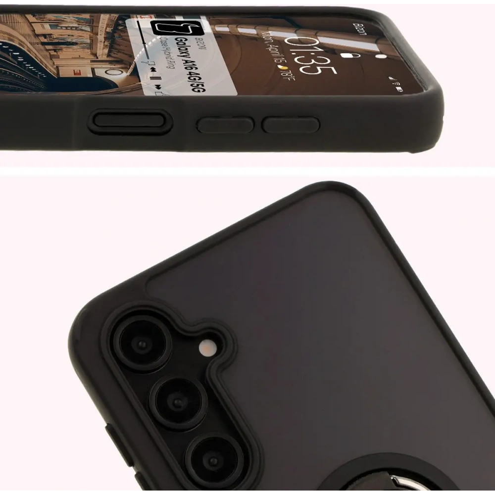 Wholesale Bizon Case Hybrid Ring Samsung Galaxy A16 4G/5G smoky with a black frame - BIZ6674 - {ean13} - Hurt