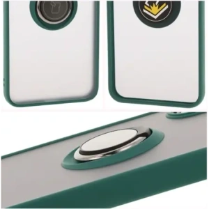 Hurtownia GSM - Etui z uchwytem na palec Bizon Case Hybrid Ring do Samsung Galaxy A16 4G/5G przydymione z ciemnozieloną ramką - BIZ6676 - {ean13} - Hurt
