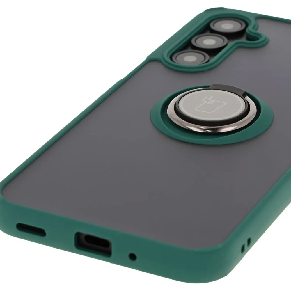 Wholesale Bizon Case Hybrid Ring Samsung Galaxy A16 4G/5G smoky with a dark green frame - BIZ6676 - {ean13} - Hurt