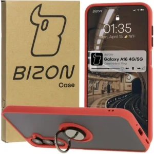 Wholesale Bizon Case Hybrid Ring Samsung Galaxy A16 4G/5G smoky with a red frame - BIZ6677 - {ean13} - Hurt