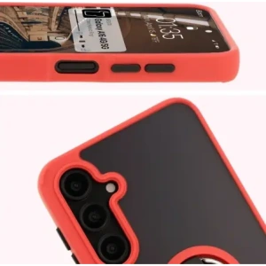 Hurtownia GSM - Etui z uchwytem na palec Bizon Case Hybrid Ring do Samsung Galaxy A16 4G/5G przydymione z czerwoną ramką - BIZ6677 - {ean13} - Hurt