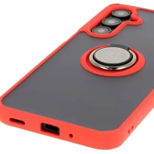 Hurtownia GSM - Etui z uchwytem na palec Bizon Case Hybrid Ring do Samsung Galaxy A16 4G/5G przydymione z czerwoną ramką - BIZ6677 - {ean13} - Hurt