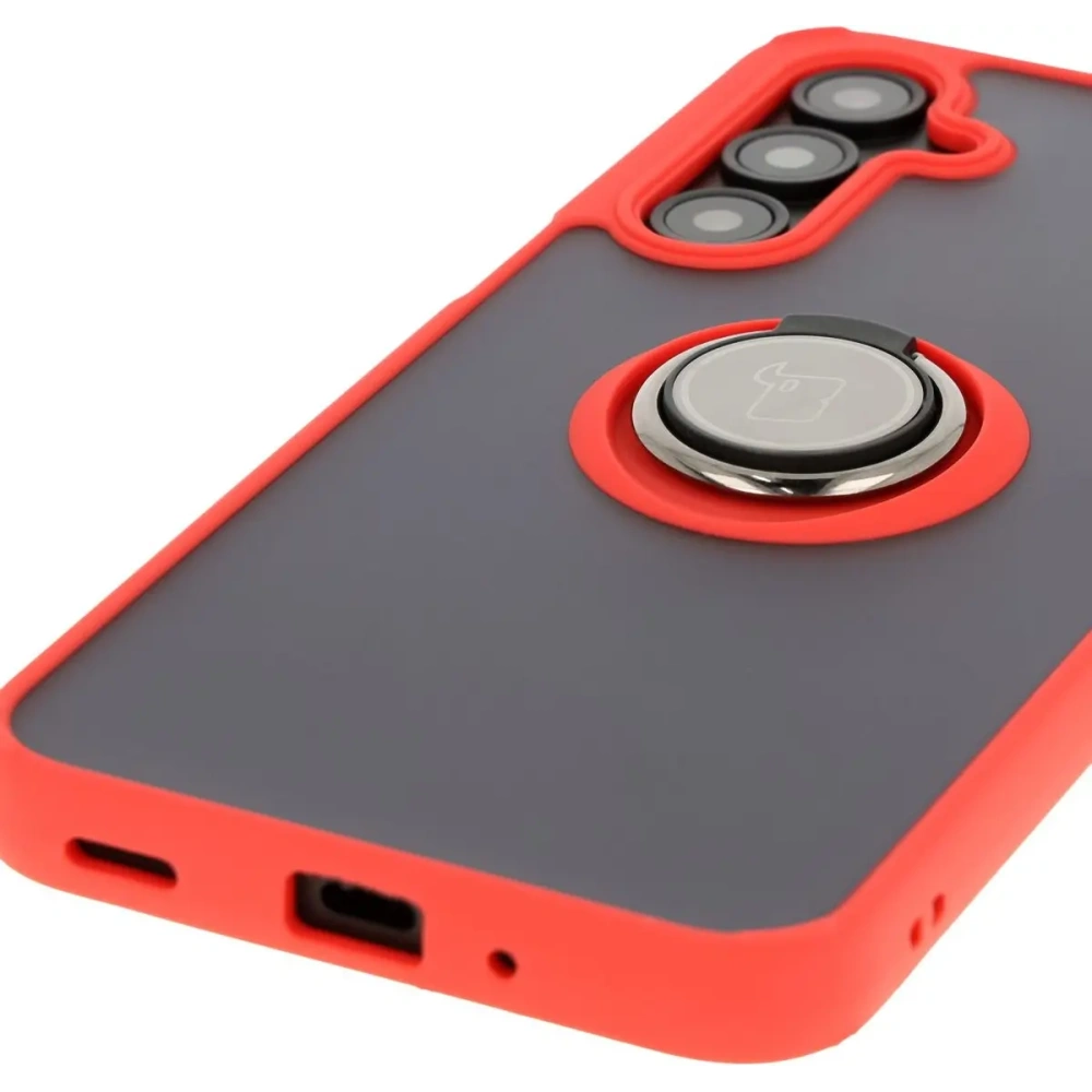 Wholesale Bizon Case Hybrid Ring Samsung Galaxy A16 4G/5G smoky with a red frame - BIZ6677 - {ean13} - Hurt