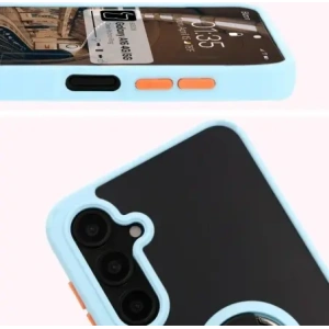 Hurtownia GSM - Etui z uchwytem na palec Bizon Case Hybrid Ring do Samsung Galaxy A16 4G/5G przydymione z jasnoniebieską ramką - BIZ6678 - {ean13} - Hurt