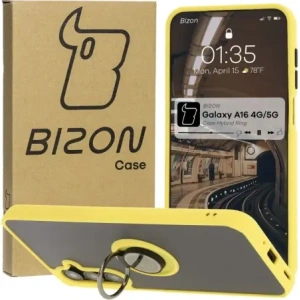 Wholesale Bizon Case Hybrid Ring Samsung Galaxy A16 4G/5G smoky with a yellow frame - BIZ6679 - {ean13} - Hurt