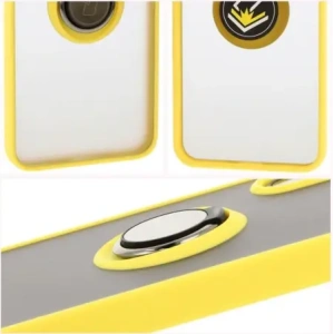 Hurtownia GSM - Etui z uchwytem na palec Bizon Case Hybrid Ring do Samsung Galaxy A16 4G/5G przydymione z żółtą ramką - BIZ6679 - {ean13} - Hurt