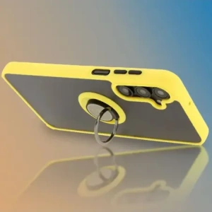 Hurtownia GSM - Etui z uchwytem na palec Bizon Case Hybrid Ring do Samsung Galaxy A16 4G/5G przydymione z żółtą ramką - BIZ6679 - {ean13} - Hurt