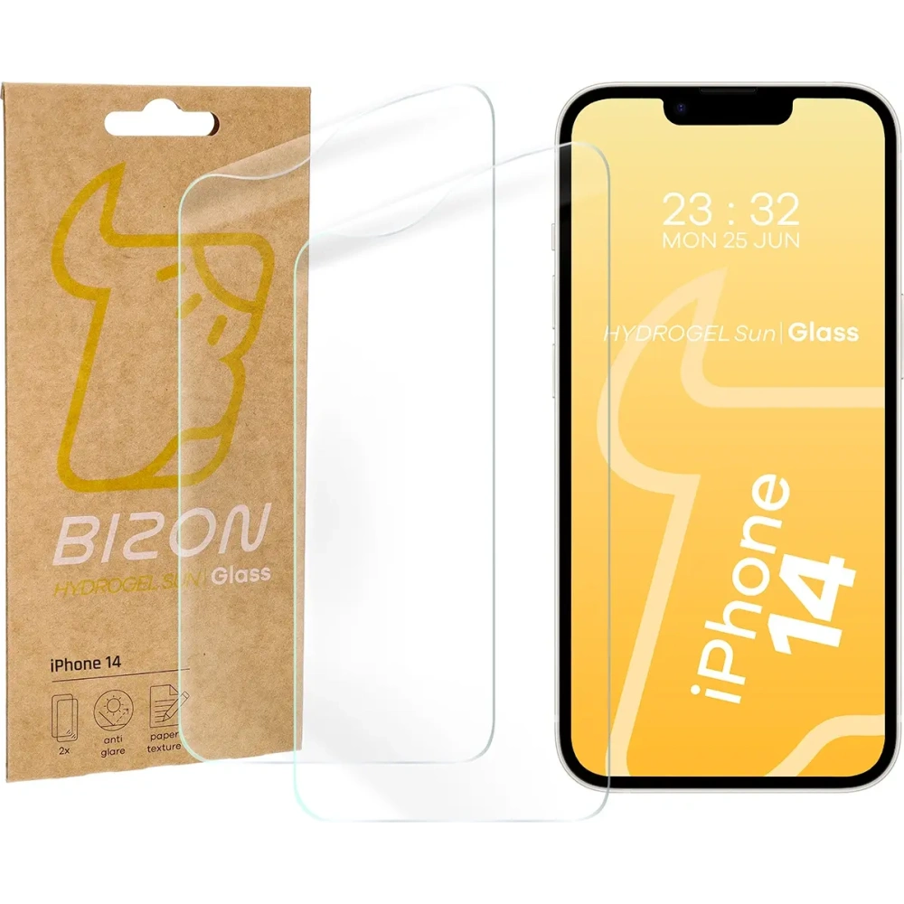 Hurtownia GSM - Fólie matná Bizon Glass Hydrogel Sun do Apple iPhone 14 [2 PACK] - BIZ6684 - {ean13} - Hurt