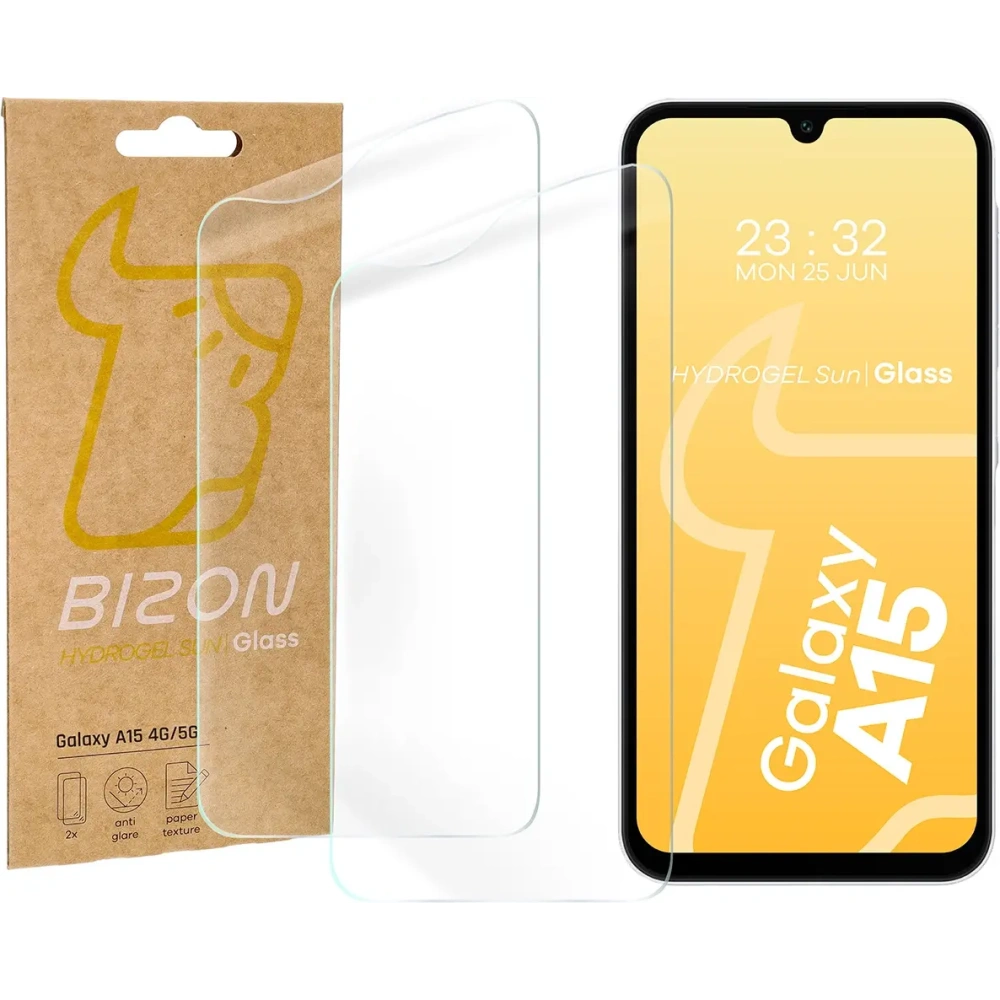 Wholesale Bizon Glass Hydrogel Sun Samsung Galaxy A15 5G / 4G [2 PACK] - BIZ6689 - {ean13} - Hurt