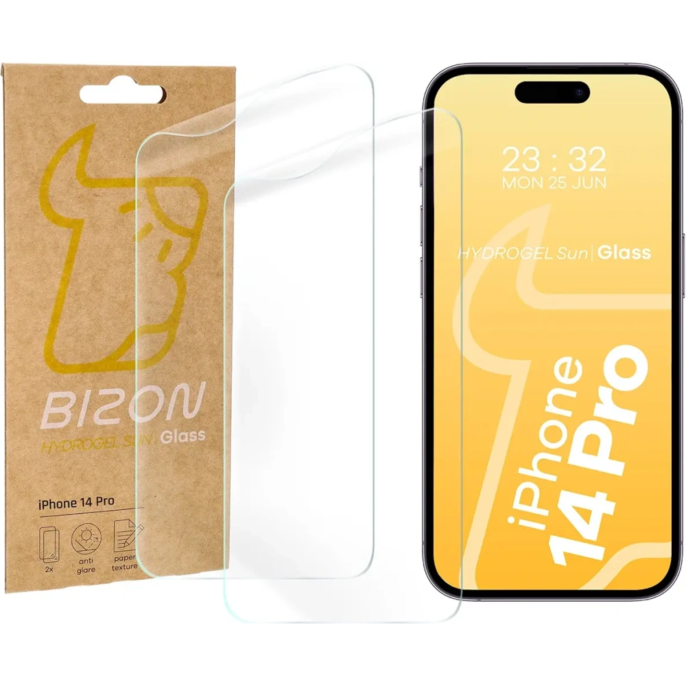 Hurtownia GSM - Bizon Glass Hydrogel Soare Apple iPhone 14 Pro [2 PACHET] - BIZ6690 - {ean13} - Hurt