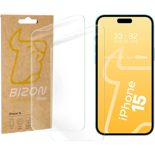 Folia matowa Bizon Glass Hydrogel Sun do Apple iPhone 15 [2 PACK]