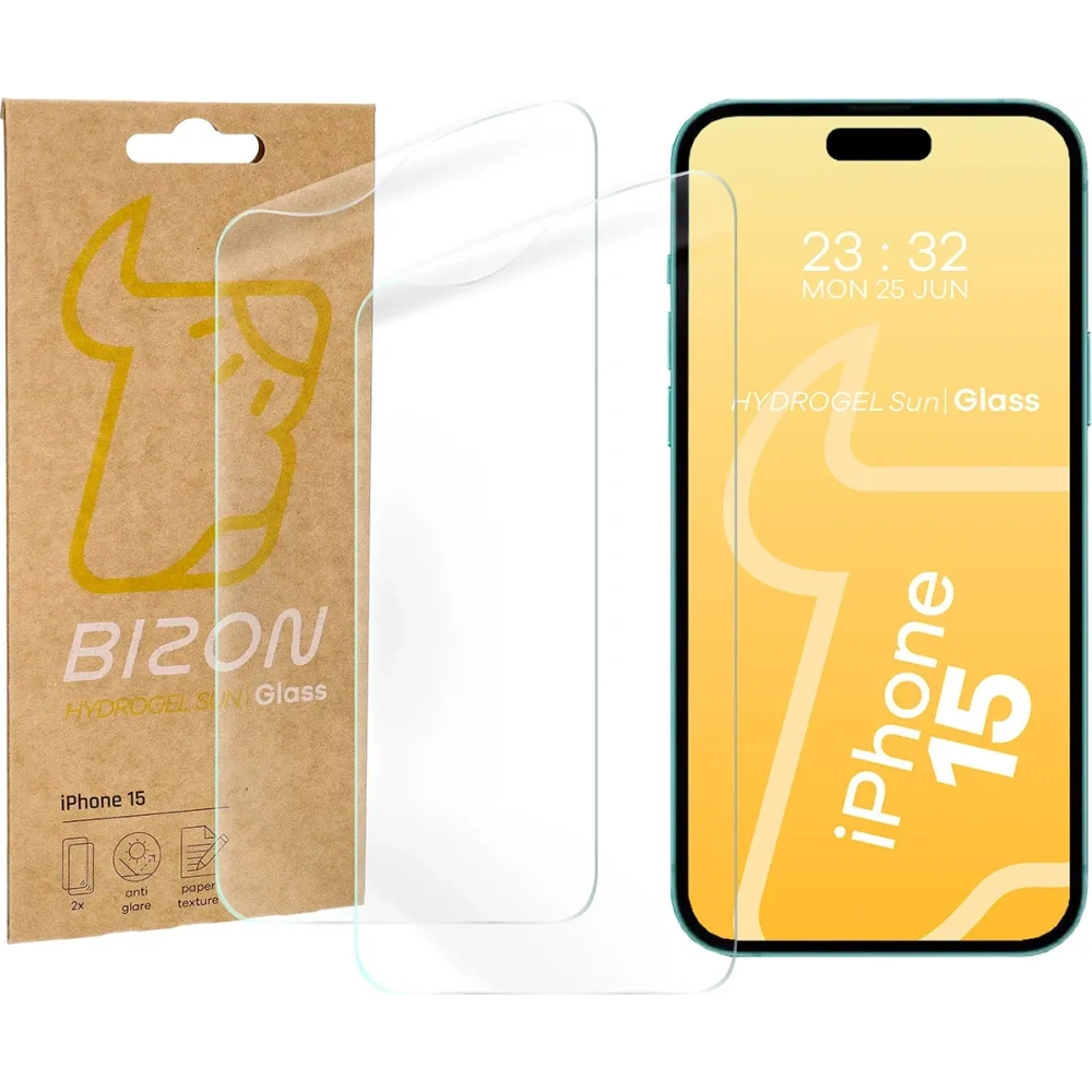 Wholesale Bizon Glass Hydrogel Sun Apple iPhone 15 [2 PACK] - BIZ6692 - {ean13} - Hurt