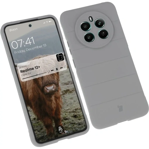 Pancerne etui Bizon Case Tur do Realme 12+ jasnoszare