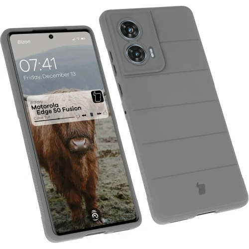 Pancerne etui Bizon Case Tur do Motorola Edge 50 Fusion jasnoszare