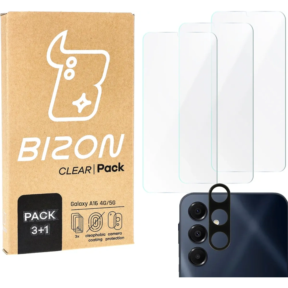 Hurtownia GSM - Bizon Clear 3x Bildschirmglas + Kameraglas Samsung Galaxy A16 4G/5G - BIZ6799 - {ean13} - Hurt