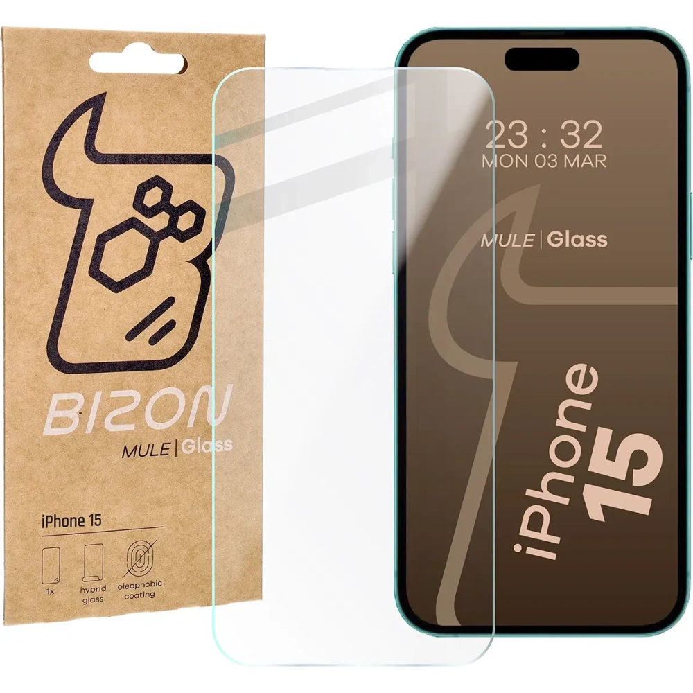 Wholesale Bizon Glass Mule Flexible hybrid glass Apple iPhone 15 - BIZ6803 - {ean13} - Hurt