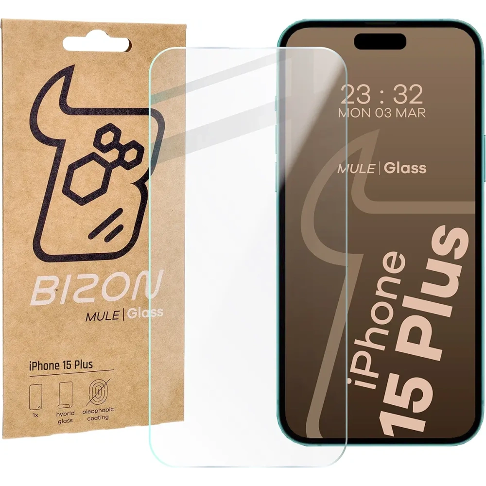 Hurtownia GSM - Elastické hybridní sklo Bizon Glass Mule pro Apple iPhone 15 Plus - BIZ6804 - {ean13} - Hurt