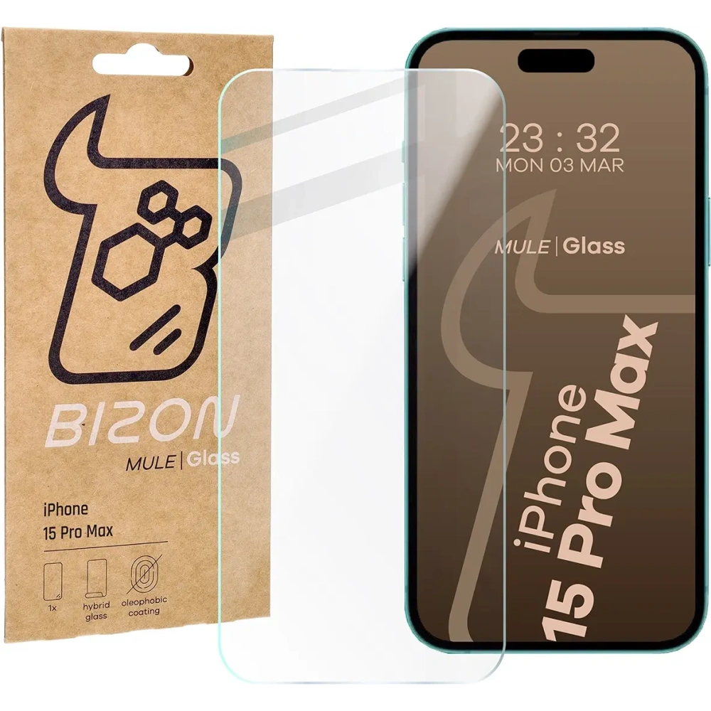 Wholesale Bizon Glass Mule Flexible hybrid glass Apple iPhone 15 Pro Max - BIZ6806 - {ean13} - Hurt