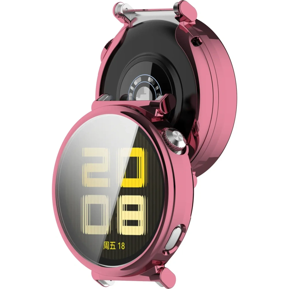 Etui z osłoną ekranu Bizon Case Watch Felipe do Huawei Watch GT 5 Pro 42 mm różowe