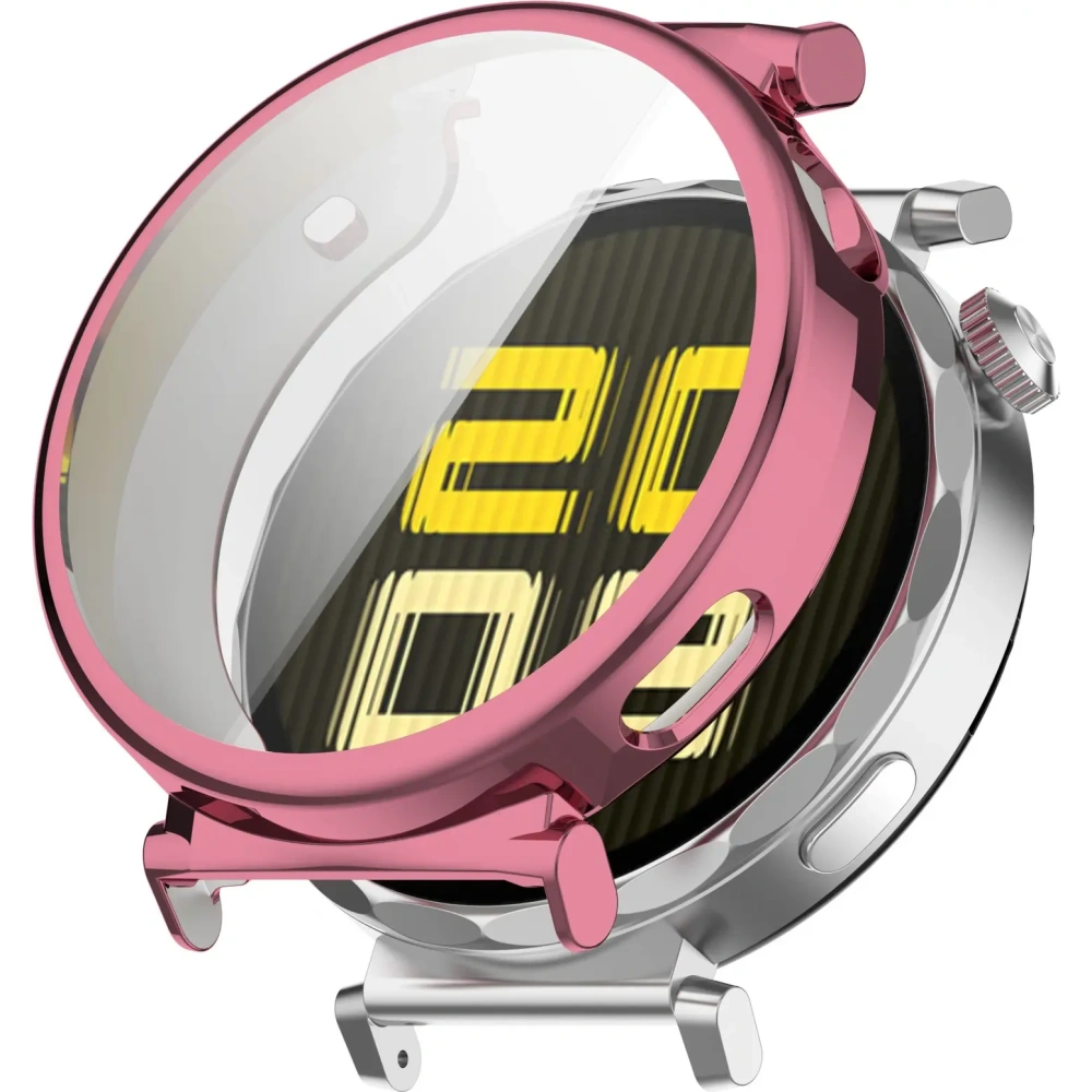 Etui z osłoną ekranu Bizon Case Watch Felipe do Huawei Watch GT 5 Pro 42 mm różowe
