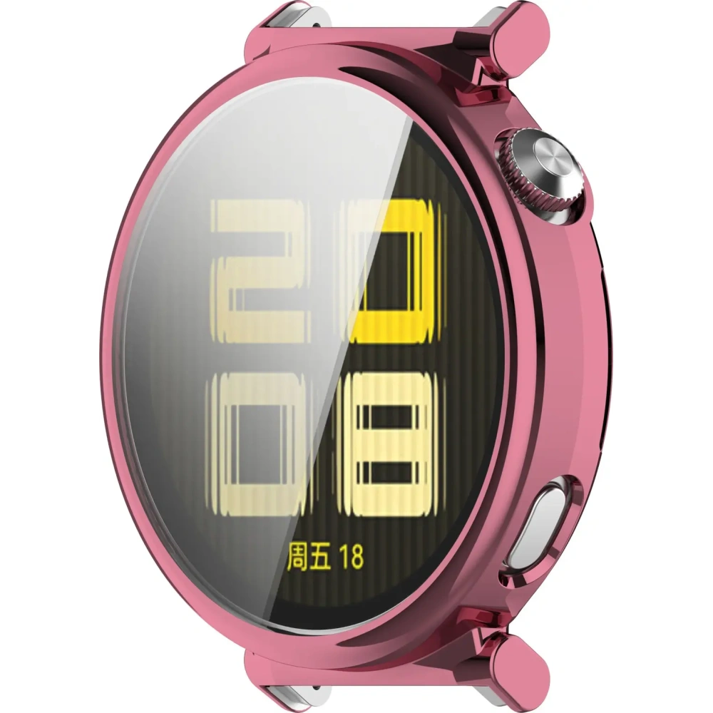 Etui z osłoną ekranu Bizon Case Watch Felipe do Huawei Watch GT 5 Pro 42 mm różowe