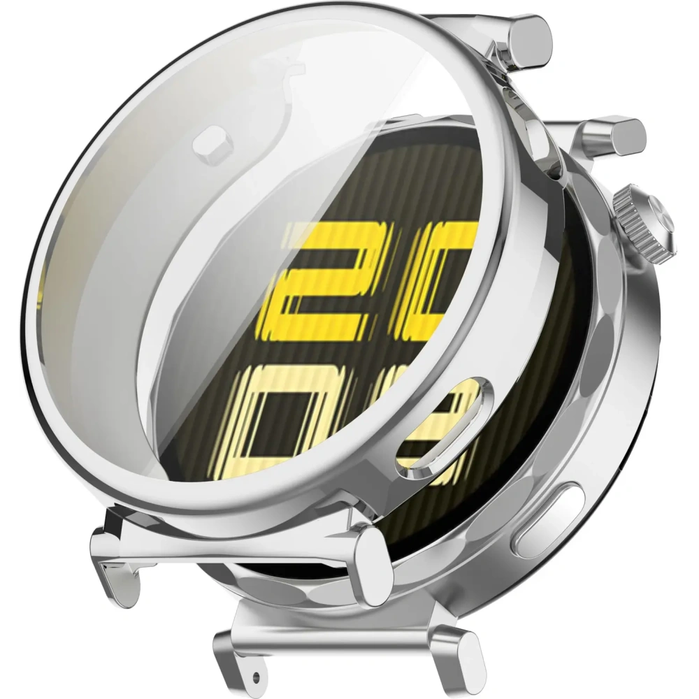 Etui z osłoną ekranu Bizon Case Watch Felipe do Huawei Watch GT 5 Pro 42 mm srebrne