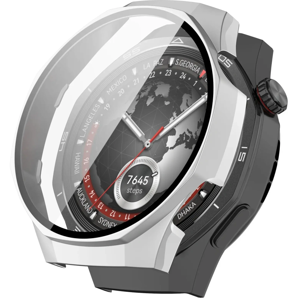 Hurtownia GSM - Etui se sklem na hodinky Bizon Case+Glass Watch pro Huawei Watch GT 5 Pro 46 mm stříbrné saténové - BIZ6828 - {ean13} - Hurt