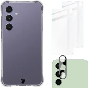 Hurtownia GSM - Bizon Case Clear Pack carcasă + 2x sticlă securizată + sticlă pentru lentilă Samsung Galaxy S24 FE - BIZ6841 - {ean13} - Hurt
