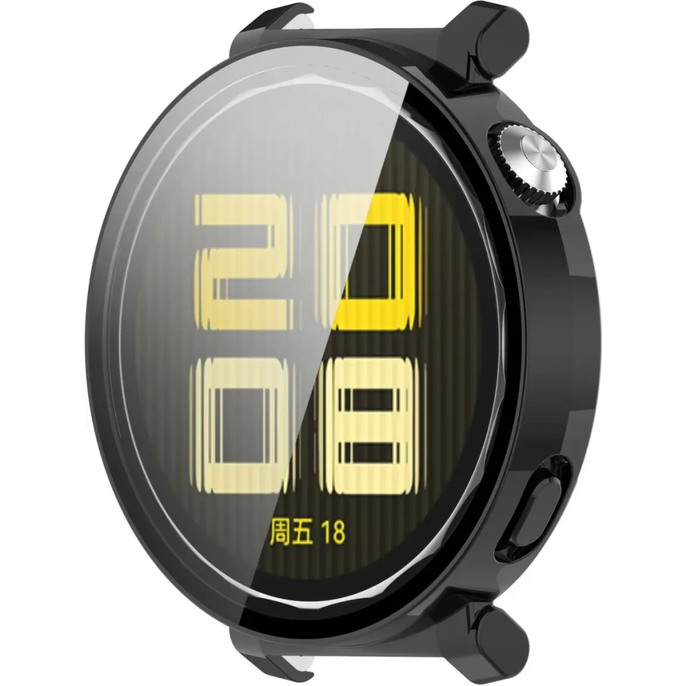 Etui se sklem pro hodinky Bizon Case+Glass Watch do Huawei Watch GT 5 Pro 42 mm černé