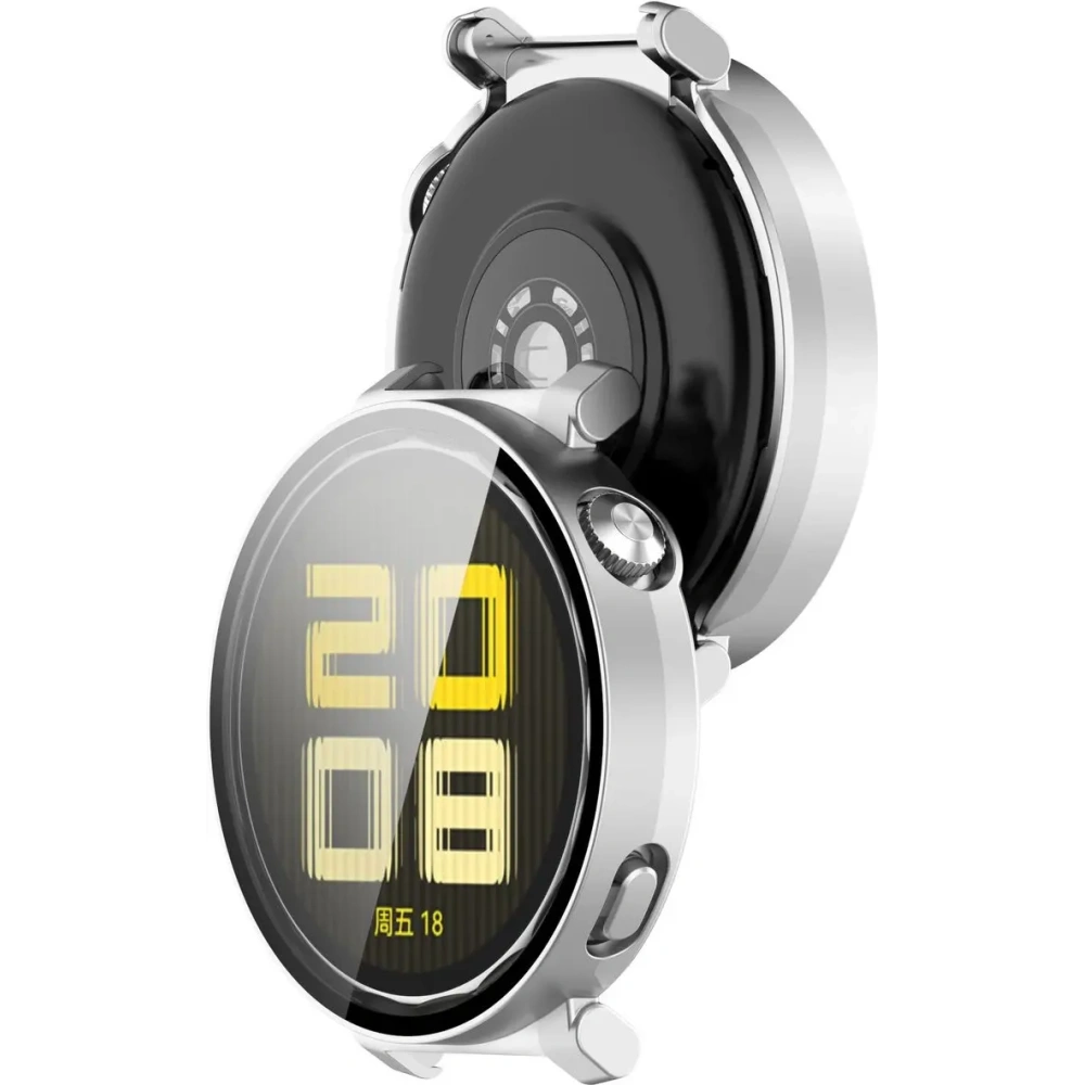 Hurtownia GSM - Etui se sklem na hodinky Bizon Case+Glass Watch pro Huawei Watch GT 5 Pro 42 mm stříbrné saténové - BIZ6849 - {ean13} - Hurt