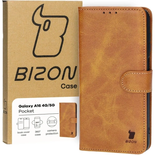 Etui z klapką Bizon Case Pocket do Samsung Galaxy A16 4G/5G brązowe