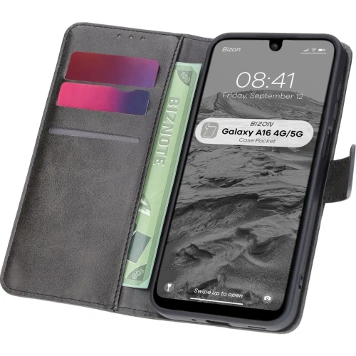 Etui z klapką Bizon Case Pocket do Samsung Galaxy A16 4G/5G czarne