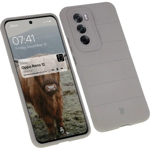 Pancerne etui Bizon Case Tur do Oppo Reno 12 jasnoszare