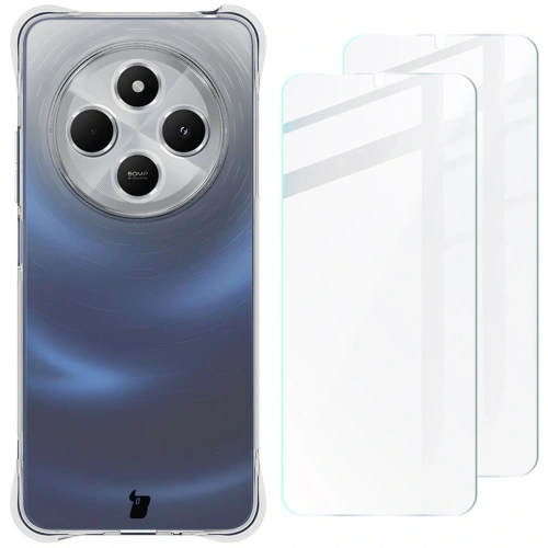 Etui + 2x szkło na ekran Bizon Case Clear Pack do Redmi 14C 4G przezroczyste